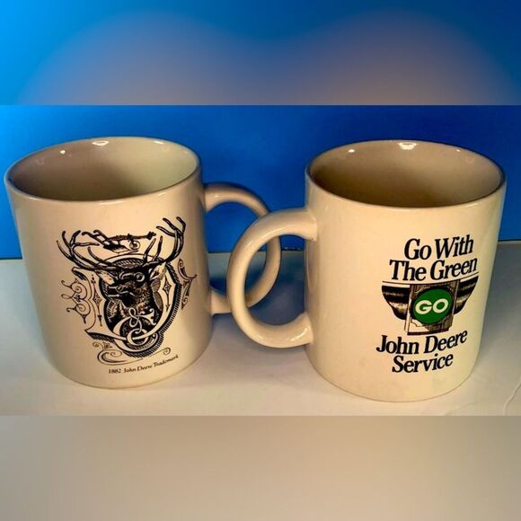 (2) Vintage look John Deere -Deer Logo Coffee Mugs - Picture 2 of 5